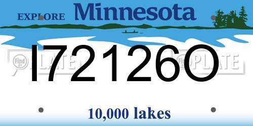 I72126O Minnesota License Plate