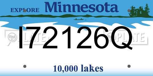 I72126Q Minnesota License Plate