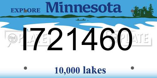 I721460 Minnesota License Plate