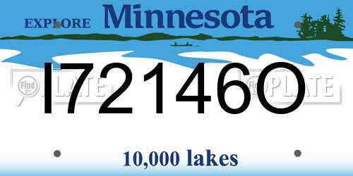 I72146O Minnesota License Plate
