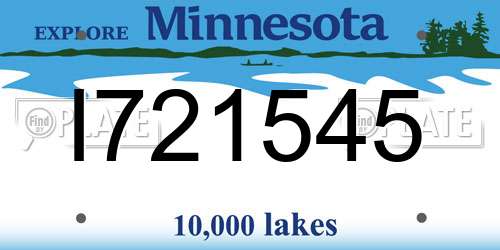 I721545 Minnesota License Plate