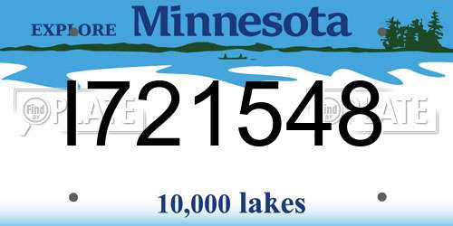 I721548 Minnesota License Plate