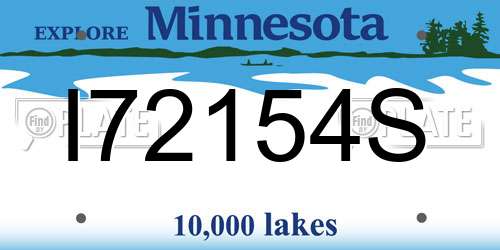 I72154S Minnesota License Plate