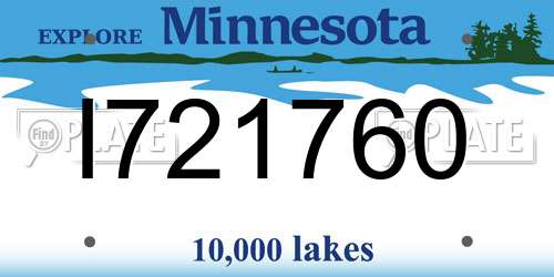 I721760 Minnesota License Plate