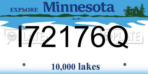 I72176Q Minnesota License Plate