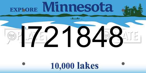 I721848 Minnesota License Plate