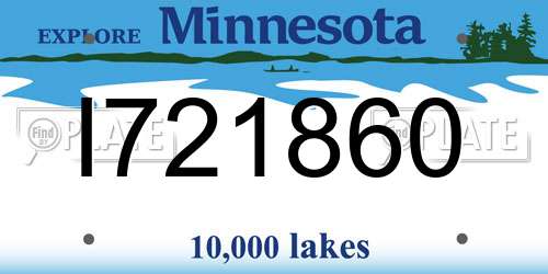 I721860 Minnesota License Plate