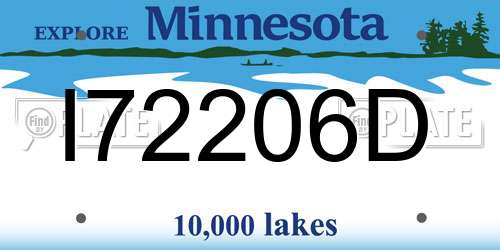 I72206D Minnesota License Plate