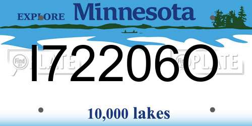 I72206O Minnesota License Plate
