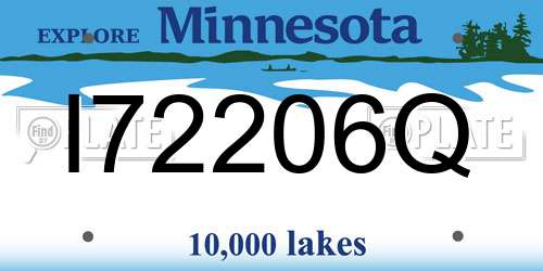I72206Q Minnesota License Plate