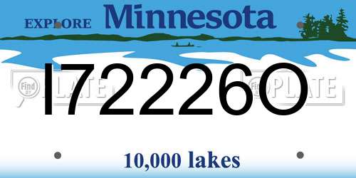 I72226O Minnesota License Plate