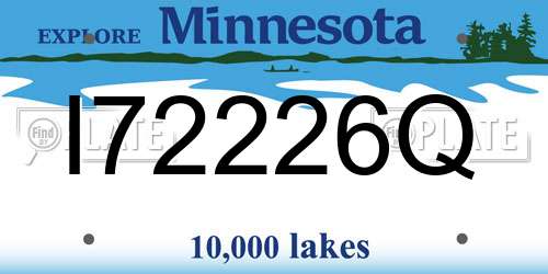 I72226Q Minnesota License Plate