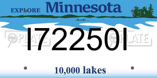 I72250I Minnesota License Plate