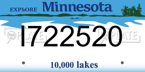 I722520 Minnesota License Plate