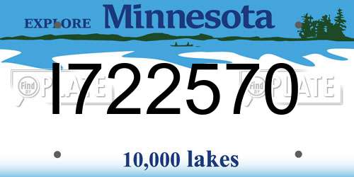 I722570 Minnesota License Plate