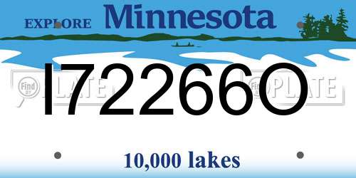I72266O Minnesota License Plate