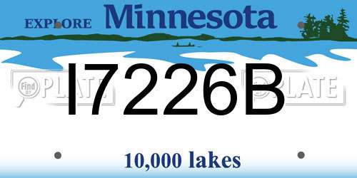 I7226B Minnesota License Plate