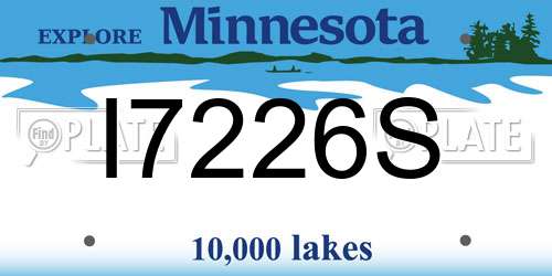 I7226S Minnesota License Plate