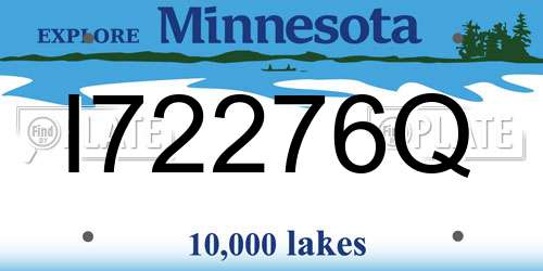 I72276Q Minnesota License Plate