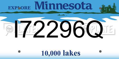 I72296Q Minnesota License Plate
