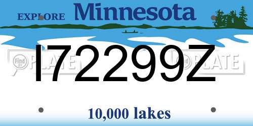 I72299Z Minnesota License Plate