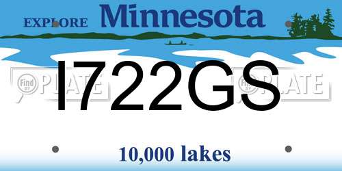 I722GS Minnesota License Plate