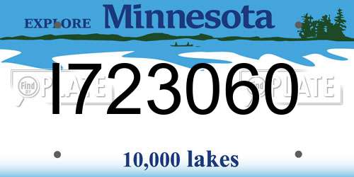 I723060 Minnesota License Plate