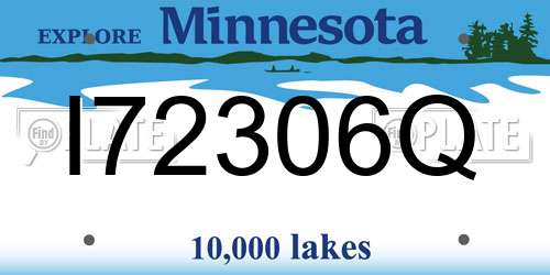 I72306Q Minnesota License Plate