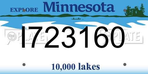 I723160 Minnesota License Plate