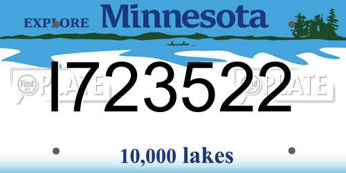 I723522 Minnesota License Plate
