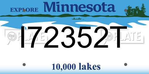 I72352T Minnesota License Plate
