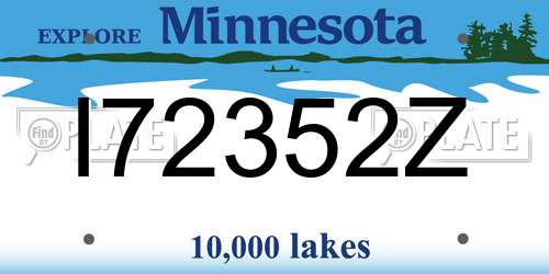 I72352Z Minnesota License Plate