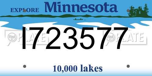 I723577 Minnesota License Plate