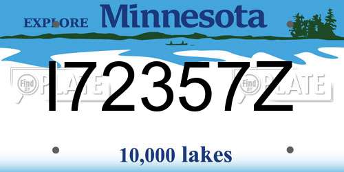 I72357Z Minnesota License Plate