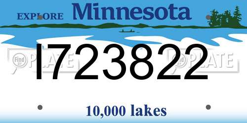 I723822 Minnesota License Plate
