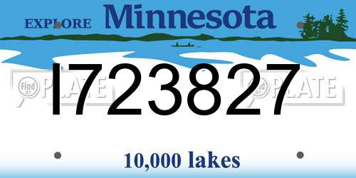 I723827 Minnesota License Plate