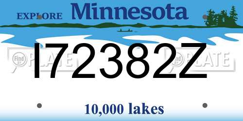I72382Z Minnesota License Plate