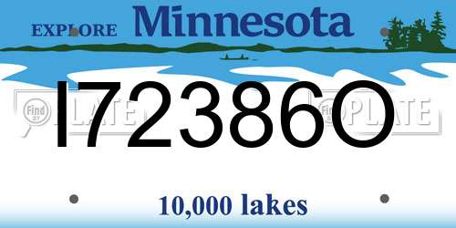 I72386O Minnesota License Plate