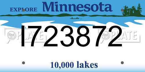 I723872 Minnesota License Plate