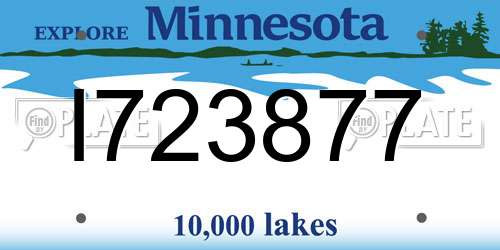 I723877 Minnesota License Plate