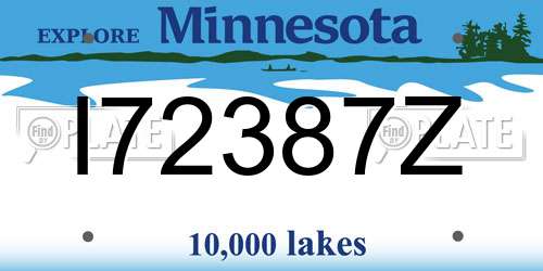 I72387Z Minnesota License Plate