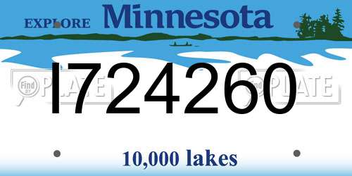 I724260 Minnesota License Plate