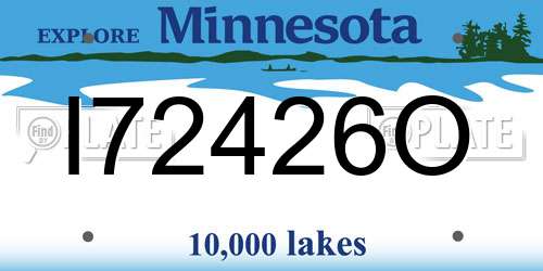 I72426O Minnesota License Plate