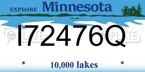 I72476Q Minnesota License Plate