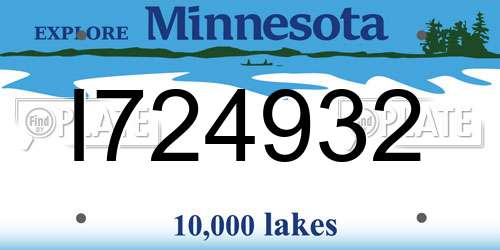 I724932 Minnesota License Plate