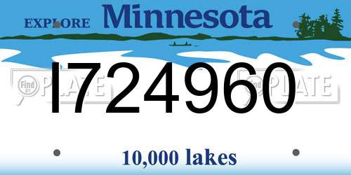I724960 Minnesota License Plate