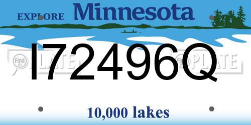 I72496Q Minnesota License Plate