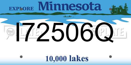 I72506Q Minnesota License Plate