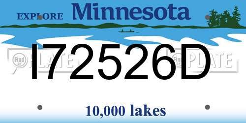 I72526D Minnesota License Plate