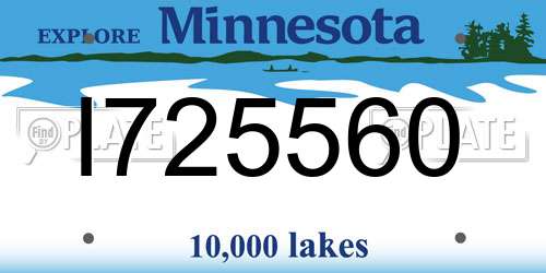 I725560 Minnesota License Plate